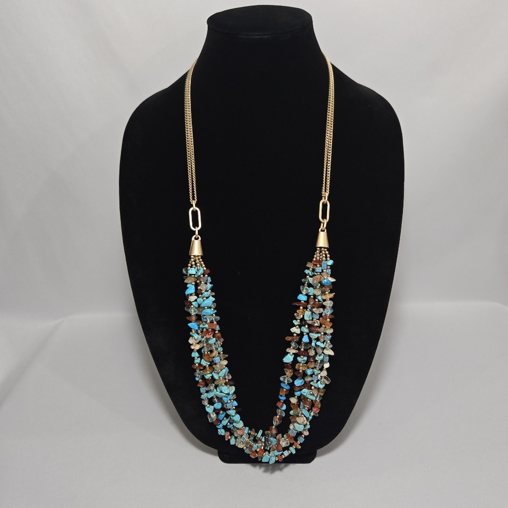 Kenneth Cole Turquoise Beaded Chain Necklace # 1045